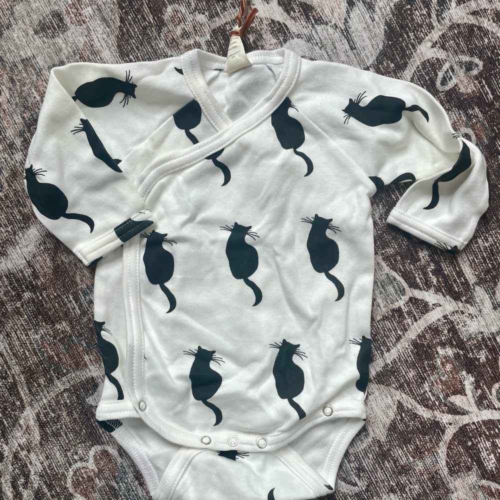 Kate Quinn Black Cat Print Kids Bodysuit